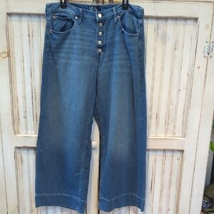 Gap, High-rise Wide Leg Button Down Jeans. Size 16